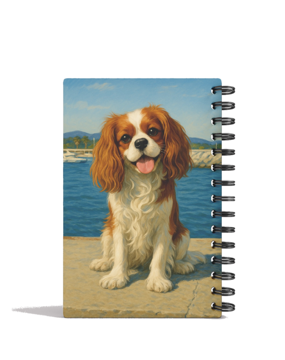📒🐶 מחברת שורות A5 כריכה קשה ספירלה עם איור הכלב וכיתוב